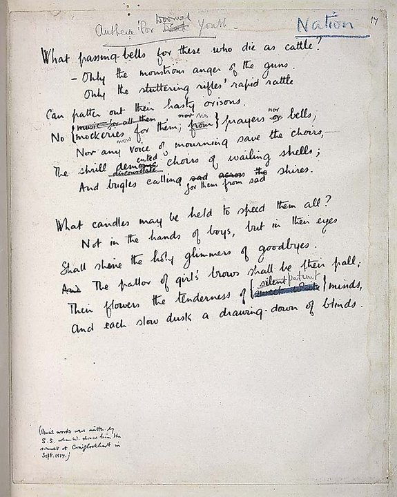 Biography | Wilfred Owen — Where "Dead" Was Crossed Out and "Doomed" Written Above It — photo 2