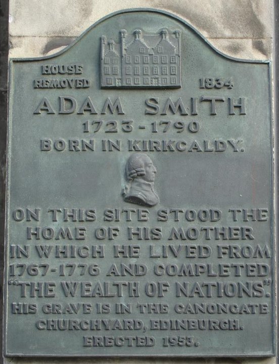 Biography|Adam Smith — Baptised in Kirkcaldy, on the Street Where the House Stood